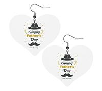 Happy Father's Day Gift Ti amo Papà Orecchini in pelle per le donne Ciondola l'orecchino Ciondolo a forma di cuore con gancio Regali per ragazza adulta