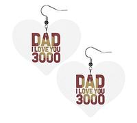 Happy Father's Day Gift Ti amo Papà Orecchini in pelle per le donne Ciondola l'orecchino Ciondolo a forma di cuore con gancio Regali per ragazza adulta