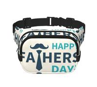 Happy Fathers Day - Marsupio unisex regolabile a doppio strato, per attività all'aperto, viaggi, corsa, escursionismo, Nero , Taglia unica