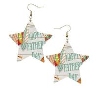 Happy Father's Day - Orecchini da donna alla moda, orecchini pendenti celesti, gioielli a forma di stella per un versatile, One Size, Pelle