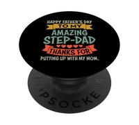 Happy Father's Day To My Amazing Step Dad Funny For Daddy PopSockets PopGrip Adesivo