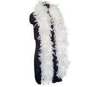 Happy Feather Boa di piume di tacchino da 80 g, accessorio per costume da donna, per feste, balli e feste, colore: bianco