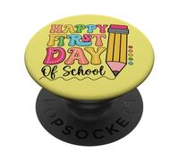 Happy First Day Of School - Matita carina per bambini PopSockets PopGrip Adesivo