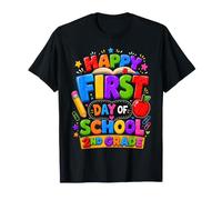 Happy First Day Second Grade Back To School Teacher Apple Maglietta