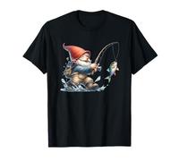 Happy Fishing Gnome Dad For Fisherman Grandpa For Anglers Maglietta