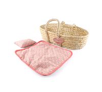 Happy Friend Wicker Moses Basket (504318) Doll Rosa Bambini