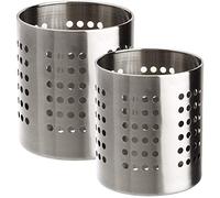 Happy Friends - Portautensili da Cucina in Acciaio Inox - Set di 2 - Argento