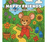 HAPPY FRIENDS: Simple animal coloring book
