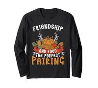 Happy Friendsgiving Ringraziamento Amici Vacanza Amici Maglia a Manica