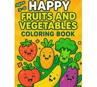 Happy fruits and vegetables coloring book