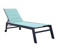 Happy Garden - Bagno di sole Barbados in textilene verde acqua e alluminio antracite. Lettino da esterno Multi Position.