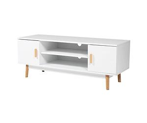 Happy Garden Porta TV Joey Bianco. Base in Stile scandinavo per TV e Console di Gioco. Mobili con armadi e scaffali.