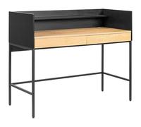 Happy Garden Scrivania Arthur - Scrivania compatta da 120 cm con 2 cassetti - Legno e Metallo Nero - Stile scandinavo - Ideale per L'Ufficio o la Camera da Letto - Mobili per Adulti