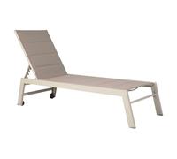 Happy Garden Sdraio Barbados in textilene Color Tortora - in Alluminio