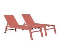 Happy Garden Set di 2 lettini BARBADOS in textilene terracotta - alluminio terracotta