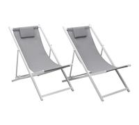 Happy Garden Set di 2 sedie CYPRUS - struttura in textilene grigio/bianco