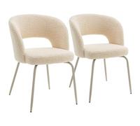 Happy Garden Set di 2 sedie Flavia in tessuto con fibbia beige, imbottitura in schiuma, gambe in acciaio