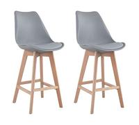 Happy Garden Set di 2 sgabelli scandinavi Sven Grigio con Cuscino