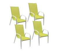 Happy Garden Set di 4 sedie Marbella in textilene Verde - Alluminio Bianco