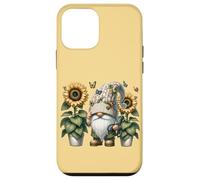 Happy Gardening Gnome With Butterflies Decor Cute Sunflower Custodia per iPhone 12 mini