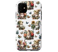 Happy Gardening Gnomes With Butterflies Cute Summer Flower Custodia per iPhone 11