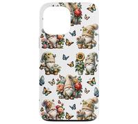 Happy Gardening Gnomes With Butterflies Cute Summer Flower Custodia per iPhone 13 Pro Max