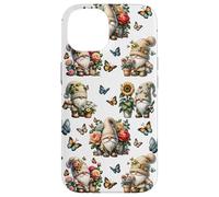 Happy Gardening Gnomes With Butterflies Cute Summer Flower Custodia per iPhone 14