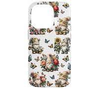 Happy Gardening Gnomes With Butterflies Cute Summer Flower Custodia per iPhone 14 Pro