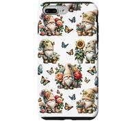 Happy Gardening Gnomes With Butterflies Cute Summer Flower Custodia per iPhone 7 Plus/8 Plus