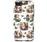Happy Gardening Gnomes With Butterflies Cute Summer Flower Custodia per iPhone SE (2020) / 7 / 8