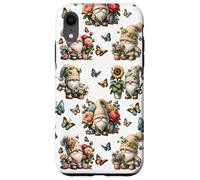 Happy Gardening Gnomes With Butterflies Cute Summer Flower Custodia per iPhone XR