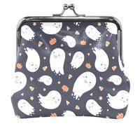 Happy Ghosts - Portamonete e tasche personalizzate da donna, con fibbia e chiusura a scatto, colore: nero, Happy Ghosts Nero, OneSize, Happy Ghosts Nero, Taglia unica, Classico