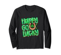 Happy Go Lucky Horseshoe Carino San Patrizio Maglia a Manica