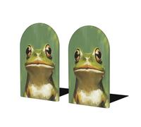 Happy Green Frog fermalibri vintage per mensole 2 pezzi fermalibri in legno organizer per casa ufficio biblioteche