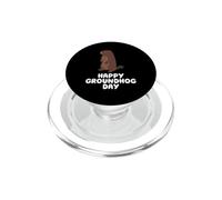 Happy Groundhog Day Febbraio Carino Terra Hog Animal PopSockets PopGrip per MagSafe
