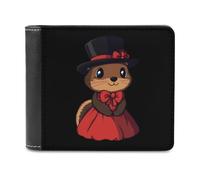 Happy Groundhog Day Ground Hog con cappello portafoglio da uomo bifold sottile porta carte di credito borsa in pelle