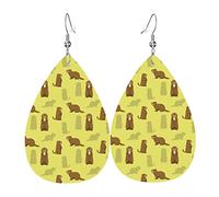 Happy Groundhog Day orecchini per donne ragazze in pelle gioielli leggeri orecchini pendenti a goccia