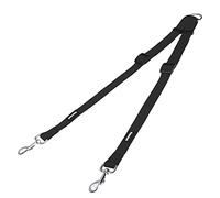 HAPPY HACHI Guinzaglio Doppio Cane Resistente Regolabile Nylon per Accoppiamenti Pesanti per Due Cani Piccoli Grandi Passeggio (Nero, M 40-60cm)