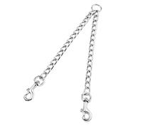 HAPPY HACHI Guinzaglio Doppio per 2 Cani Resistente Acciaio Catena Nessun Groviglio per Due Cane Grandi Medio Passeggiata Formazione(S 3.0mm*50cm)