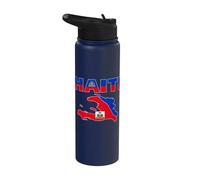 Happy Haitian Flag Day Cool Haiti Flag Map Haitian Pride Stainless Steel Insulated Water Bottle