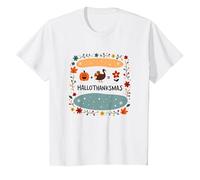Happy Hallothanksmas Autunno Inverno Primavera Vacanze Fusion Maglietta, Bambini, Bianco, 3 Anni