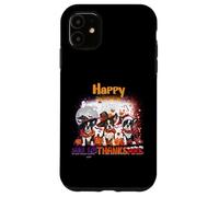 Happy HalloThanksMas Boston Terrier Spooky Thankful Merry Custodia per iPhone 11