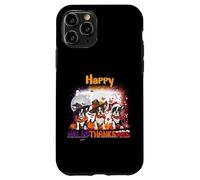 Happy HalloThanksMas Boston Terrier Spooky Thankful Merry Custodia per iPhone 11 Pro