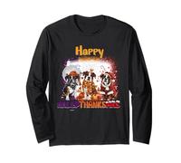 Happy HalloThanksMas Boxer Spooky Thankful Merry X-mas Maglia a Manica