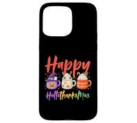 Happy Hallothanksmas Halloween Thanksgiving Christmas Coffee Custodia per iPhone 15 Pro Max