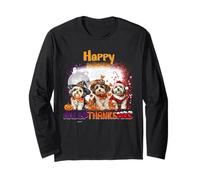 Happy HalloThanksMas Havanese Spooky Thankful Merry X-mas Maglia a Manica
