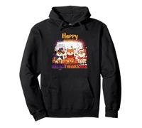 Happy HalloThanksMas Shiba Inu Spooky Thankful Merry X-mas Felpa con Cappuccio