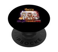 Happy HalloThanksMas Siberian Husky Spooky Thankful Merry PopSockets PopGrip Adesivo