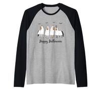 Happy Halloween 2025 Costume Spooky Cavallo Fantasma Amanti Carino Maglia con Maniche Raglan