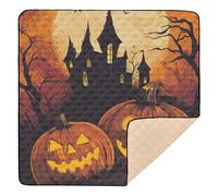 Happy Halloween and Trick Or Treat - Tappetino da gioco grande e robusto, per interni ed esterni, 1 pezzo, per bambini, 127 x 127 cm